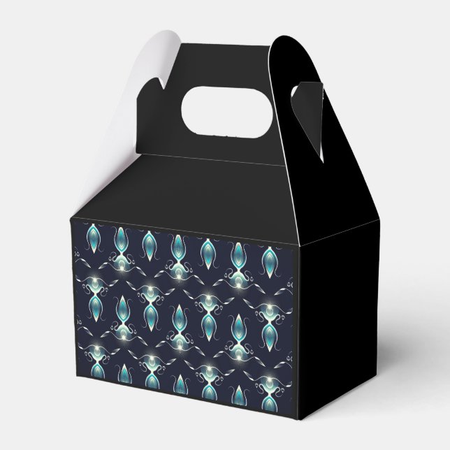 Classy Look of Blue Gems with Glowing Light Favor Boxes (Front Side)
