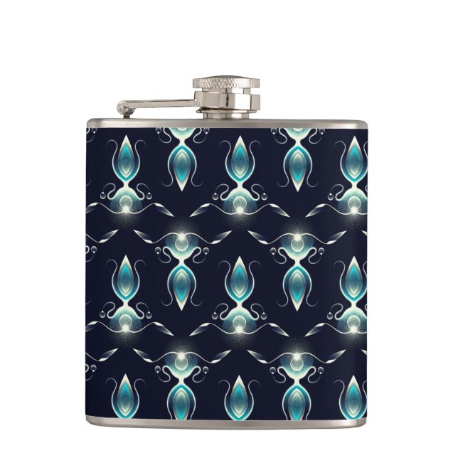 Classy Look of Blue Gems with Glowing Light Flask (Front)