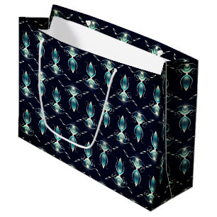 Classy Look of Blue Gems with Glowing Light Large Gift Bag