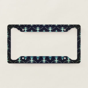 Classy Look of Blue Gems with Glowing Light License Plate Frame