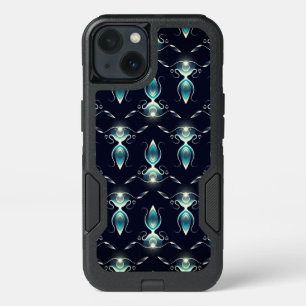 Classy Look of Blue Gems with Glowing Light iPhone 13 Case