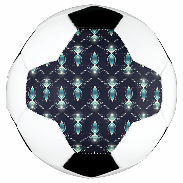 Classy Look of Blue Gems with Glowing Light Soccer Ball (Front)