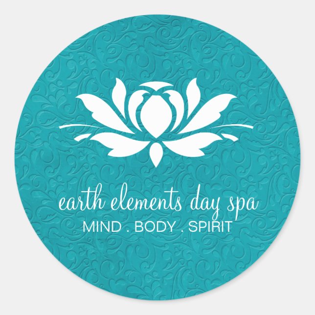 Classy Lotus Flower and Day Spa Sticker (Front)