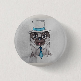 Classy Lug the Pug Badge Button