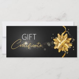 Classy Luminous Gold Round Bow Elegant Black Gift 