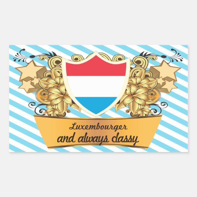Classy Luxembourger Rectangular Sticker (Front)