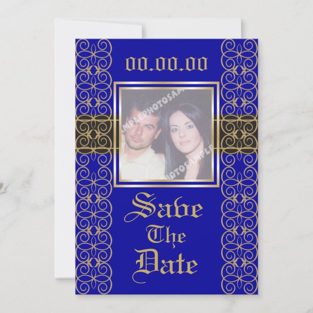 Classy Luxurious Save The Date Photo Invitations (Front)