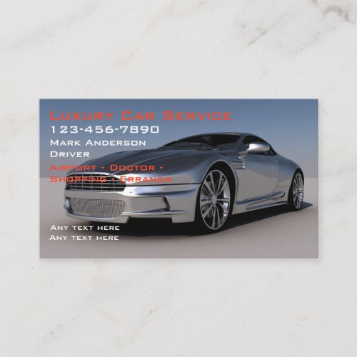 Classy Luxury Car Service Taxi Business Card