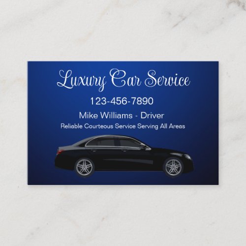 Classy Luxury Car Service Taxi Driver Business Card