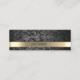 Classy Luxury  Elegant ,Damask,Faux Gold Mini Business Card