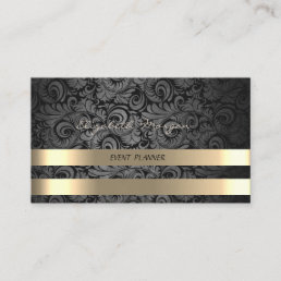 Classy Luxury  Elegant ,Damask,Faux Gold Stripes Business Card