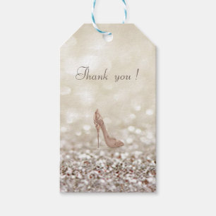 Classy Luxury Elegant Glittery Bokeh, Heel Gift Tags