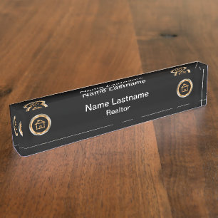 Classy Luxury Realtor Design Desk Name Plate