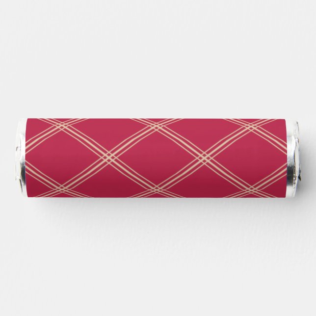 Classy Magenta & Desert Sand Rhombus Pattern Breath Savers® Mints (Front)