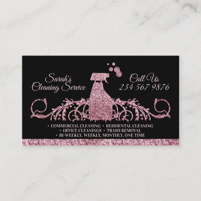 Classy Maid Cleaning Services Business Card (Front)