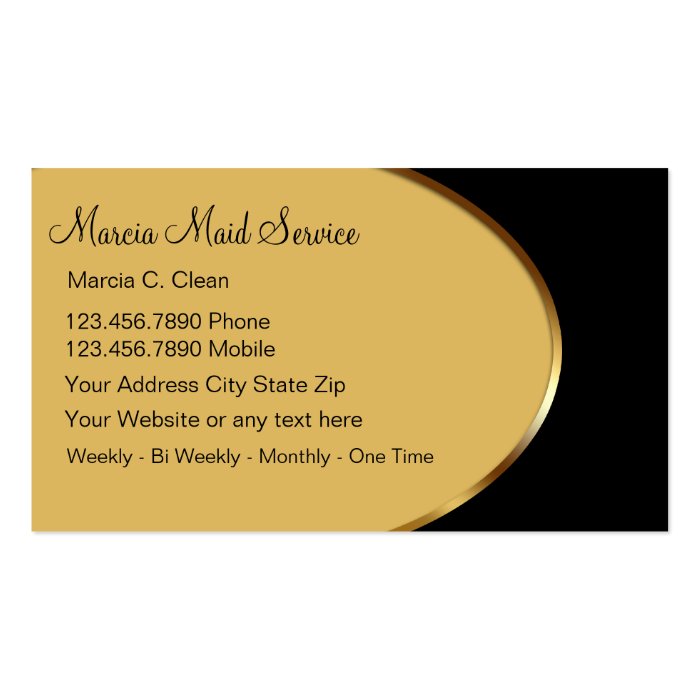 Classy Maid Service Business Cards