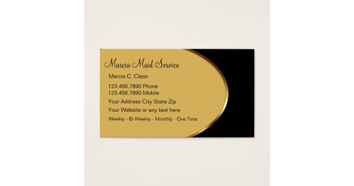 Classy Maid Service Business Cards Zazzle