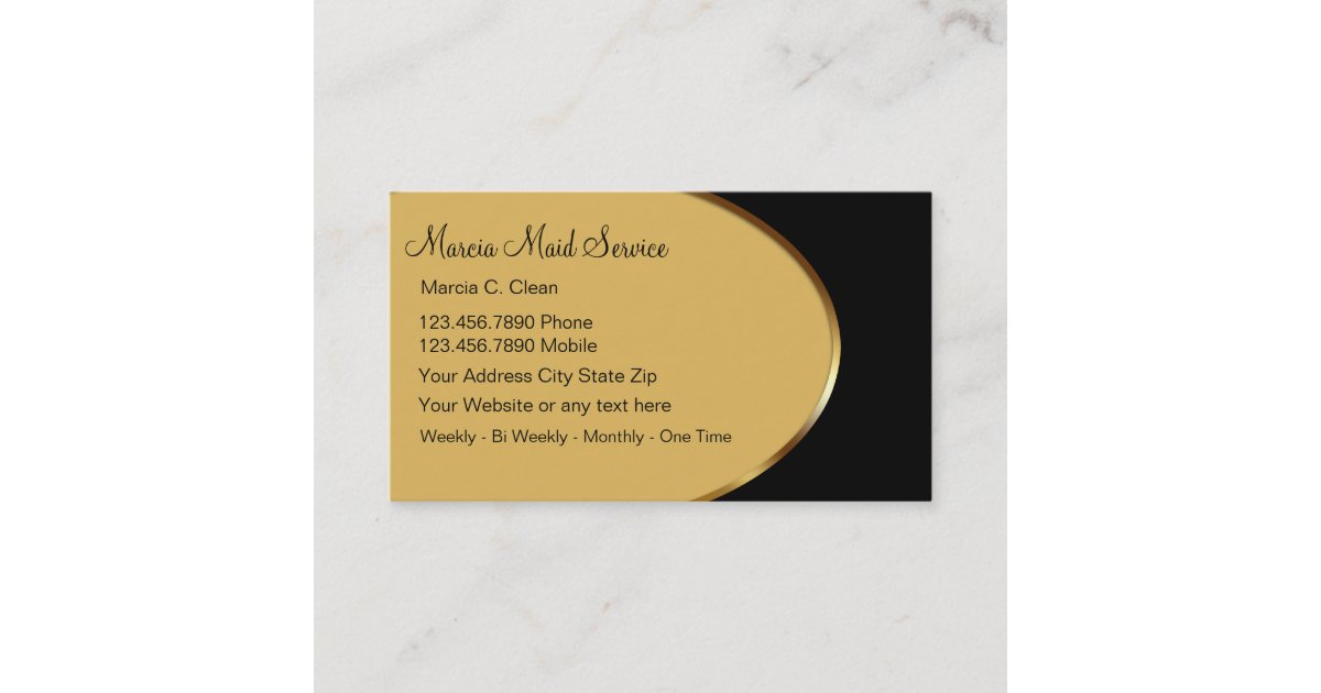 Classy Maid Service Business Cards Zazzle