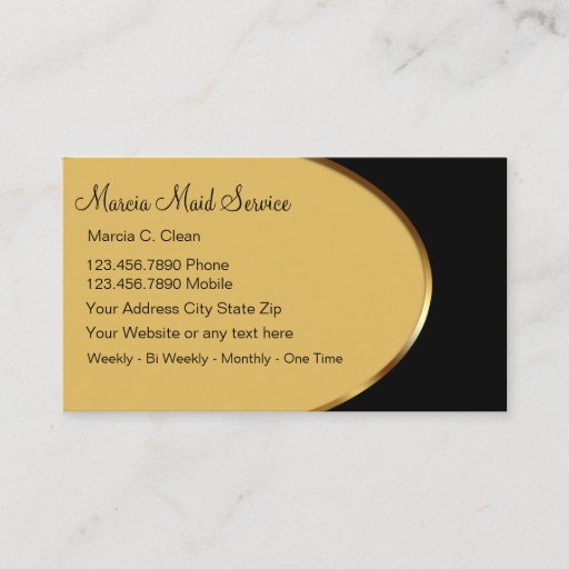 Customizable Classy Maid Service Business Cards