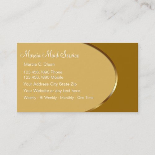 Classy Maid Service Business Cards