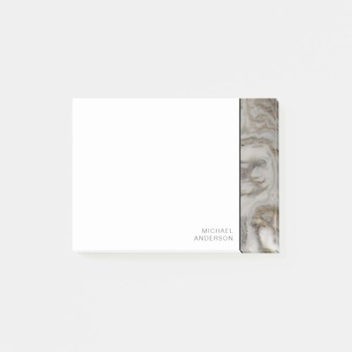 Classy Marble Edge with Your Name Post_it Notes
