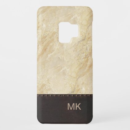 Classy Marble Leather Look Monogram Case-Mate Samsung Galaxy S9 Case