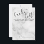 Classy Marble Modern Script Wedding Bucket List Advice Card<br><div class="desc">Add a personal touch to your wedding with a modern script wedding bucket list card.
This card features title in grey modern calligraphy font style and details in grey modern sans serif font style on white marble background.</div>