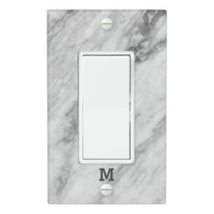 Classy Marble Texture Look Monogrammed Light Switch Cover