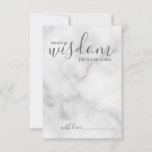 Classy Marble Wedding Advice and Wishes Card<br><div class="desc">Add a personal touch to your wedding with a modern script wedding advice and wishes card. This advice card features title 'words of wisdom' with details in grey script and sans serif font style on white marble background. Perfect for wedding, baby shower, birthday party, bridal shower, bachelorette party and any...</div>