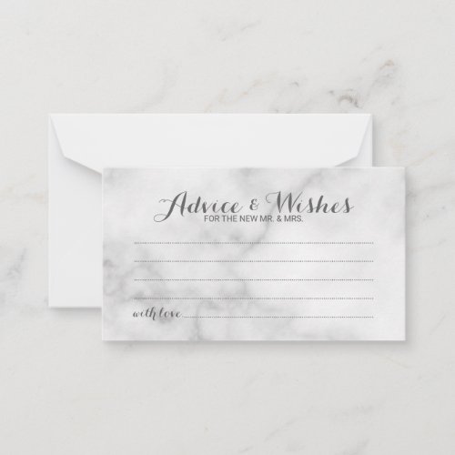 Classy Marble Wedding Advice and Wishes Card