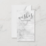Classy Marble Wedding Advice and Wishes Card<br><div class="desc">Add a personal touch to your wedding with a modern script wedding advice and wishes card. This advice card features title in grey modern calligraphy font style and details in grey modern sans serif font style on white marble background. Perfect for wedding, baby shower, birthday party, bridal shower, bachelorette party...</div>