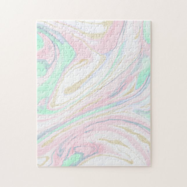 Classy marbleized abstract design jigsaw puzzle (Vertical)