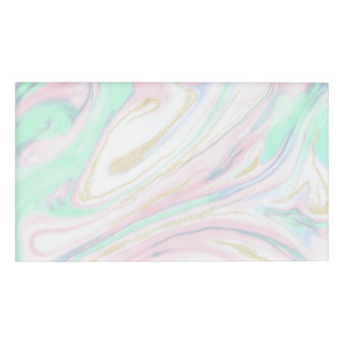 Classy marbleized abstract design name tag