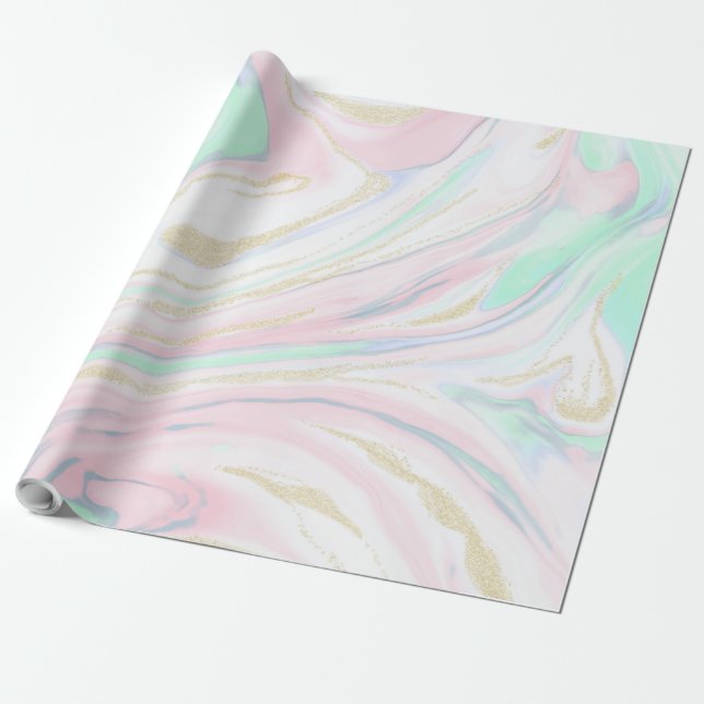 Classy marbleized abstract design wrapping paper (Unrolled)