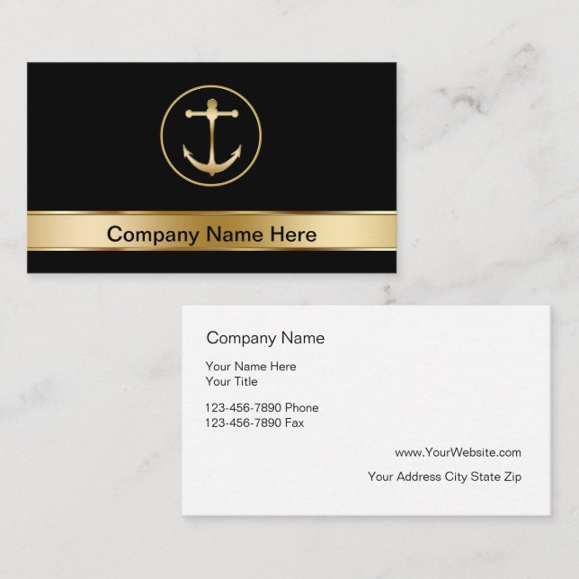 Classy Marine Nautical Boating Business Cards (Front/Back)