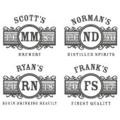 Classy Marquee Engraved Vodka Tonic Cocktail Glass (Designs)