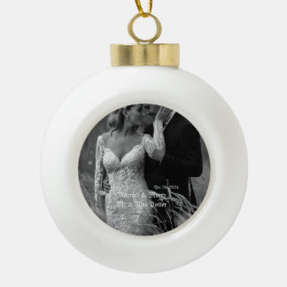 Classy Married& Merry Glass Ornament for Christmas