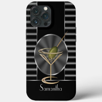 Classy Martini Cocktail Glass Personalized iPhone 13 Pro Max Case
