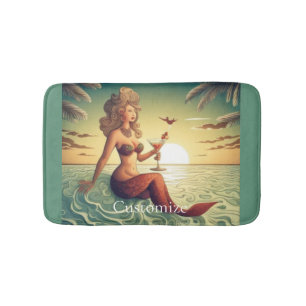 Classy Martini Mermaid Thunder_Cove  Bath Mat