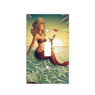 Classy Martini Mermaid Thunder_Cove Light Switch Cover