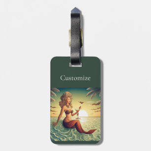 Classy Martini Mermaid Thunder_Cove Luggage Tag