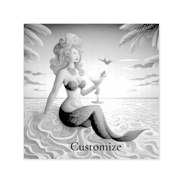 Classy Martini Mermaid Thunder_Cove  Self-inking Stamp (Design)