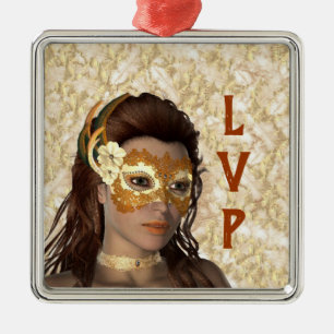 Classy Masked Lady Ornament