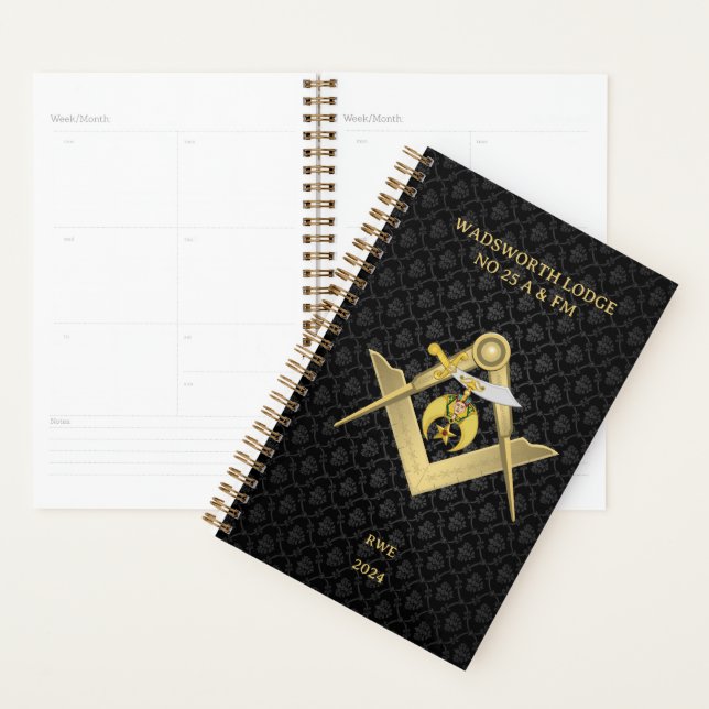 Classy Masonic Shriners Personalized Planner (Display)