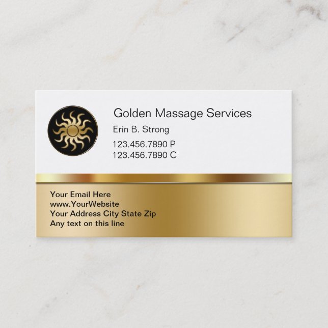 Classy Massage Business Cards (Front)