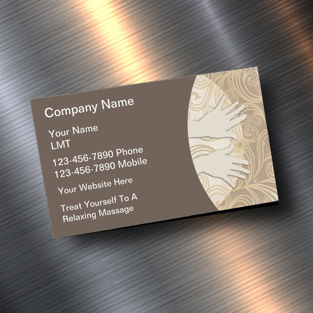 Classy Massage Hands Modern Business Card Magnet (Massage business card magnet)