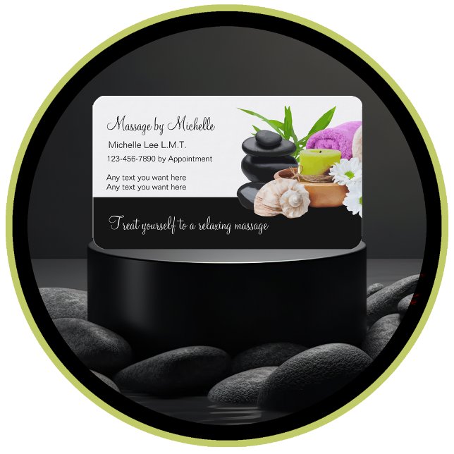 Classy Massage Service Business Cards (Creator Uploaded)
