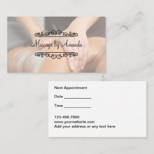 Classy Massage Therapist Appointment Cards