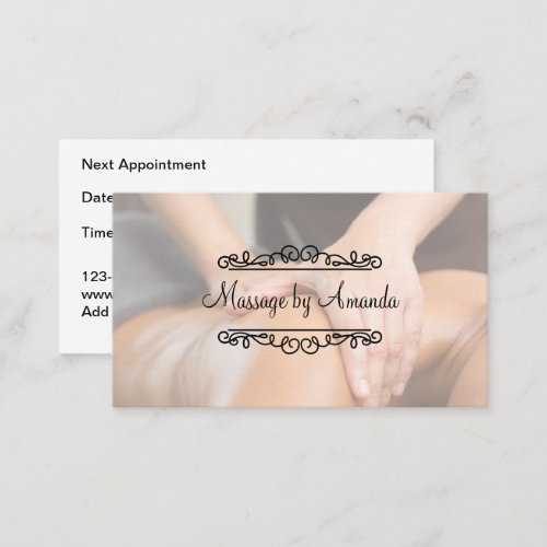 Classy Massage Therapist Appointment Cards