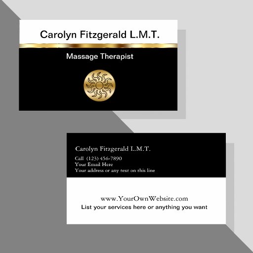Customizable Classy Massage Therapist Business Cards
